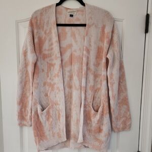 Tie-Dye Open Front Cardigan Sweater